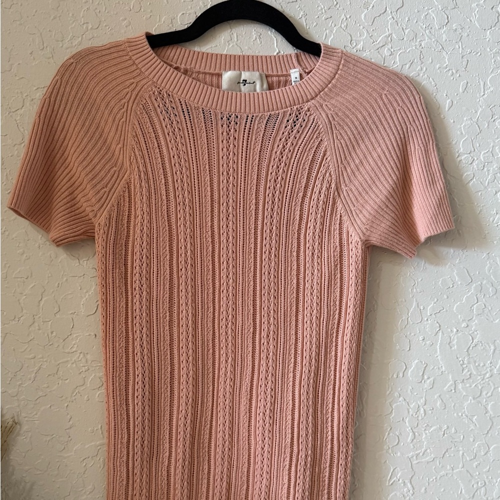 7 For All Mankind Blush Knit Crew Neck Sweater